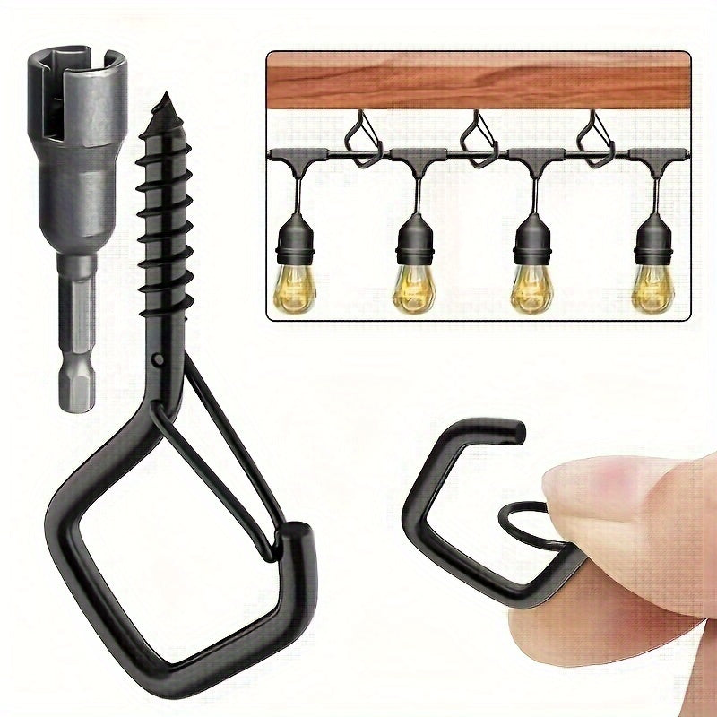 20 Piece Durable Square Snap Hooks – Secure Anti-Drop Design with Safety Buckles – Ideal for Hanging Christmas Rope and String Lights