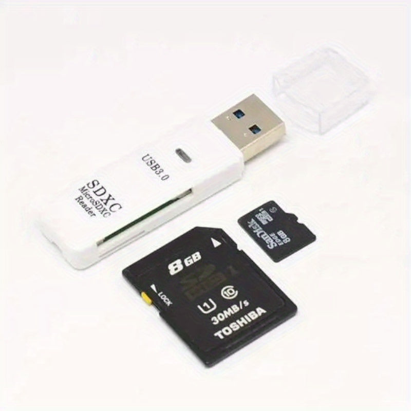 Mini High-Speed 2-in-1 Multi Card Reader - USB 3.0 Adapter for Micro SD and TF Card Memory Flash Drives