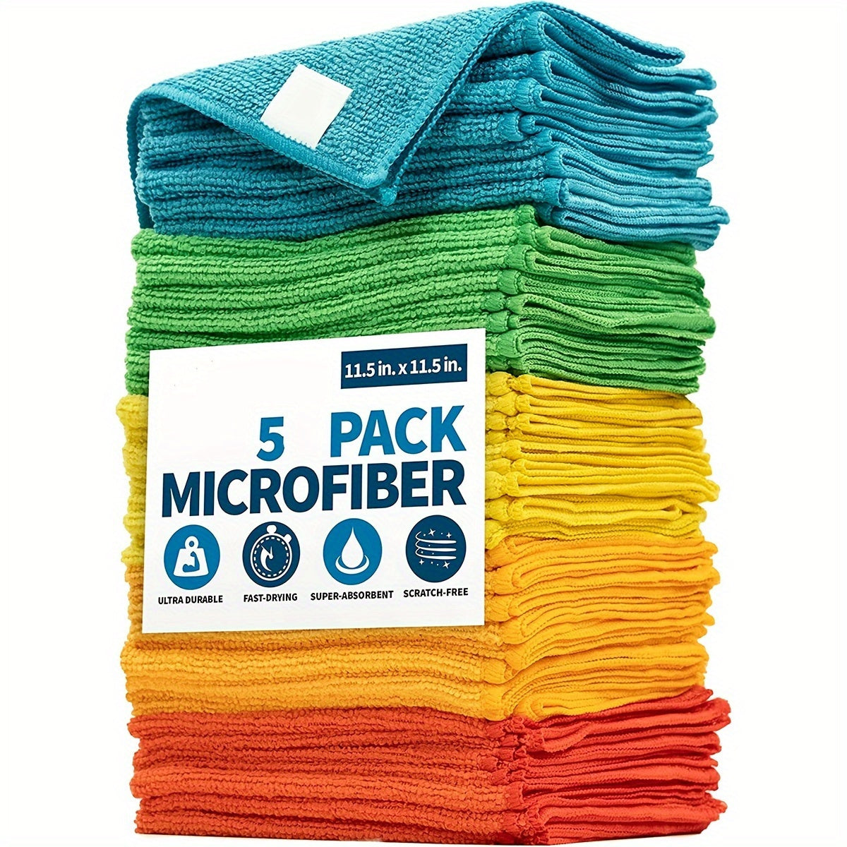 Microfiber Cleaning Cloths – 1/5/10pcs, Multifunctional Dishwashing and Household Rags – Durable, Absorbent Towels for Kitchen and Bathroom Cleaning