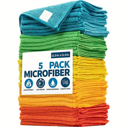 Microfiber Cleaning Cloths – 1/5/10pcs, Multifunctional Dishwashing and Household Rags – Durable, Absorbent Towels for Kitchen and Bathroom Cleaning