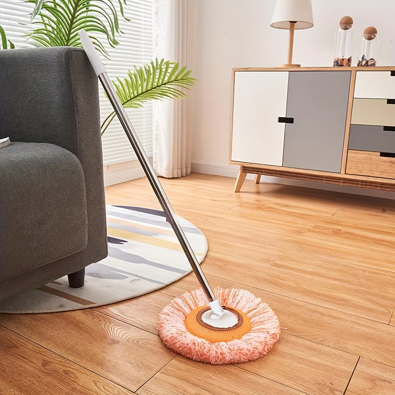 Ceiling Mop with Long Pole and 2 Mop Heads – Flexible Rotating Dust Removal Mop, Dual-Use Wet and Dry, for Floor, Wall, Tile, Glass, and Car Cleaning