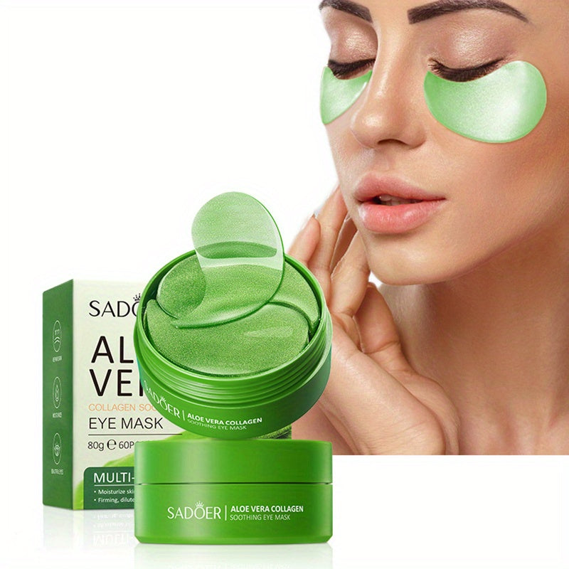 60pcs Aloe Vera and Collagen Eye Masks - Hypoallergenic, Nourishing and Firming Eye Care for All Skin Types