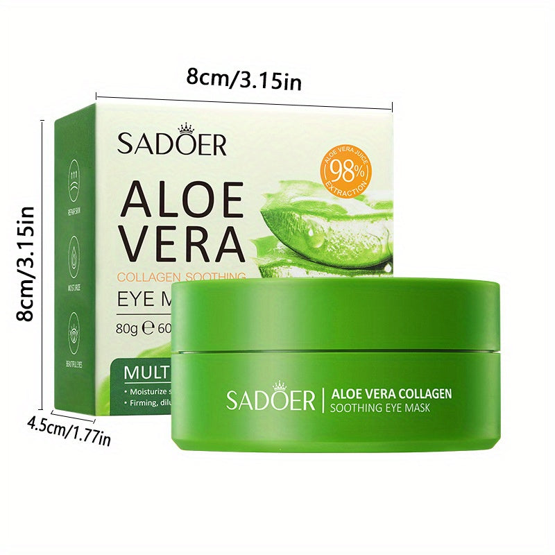 60pcs Aloe Vera and Collagen Eye Masks - Hypoallergenic, Nourishing and Firming Eye Care for All Skin Types