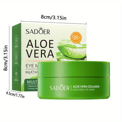 60pcs Aloe Vera and Collagen Eye Masks - Hypoallergenic, Nourishing and Firming Eye Care for All Skin Types