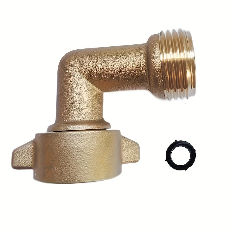 90 Degree Solid Copper RV Garden Water Hose Elbow Connector – Leak-Resistant, Lead-Free, US Standard Thread, Durable and Corrosion-Resistant