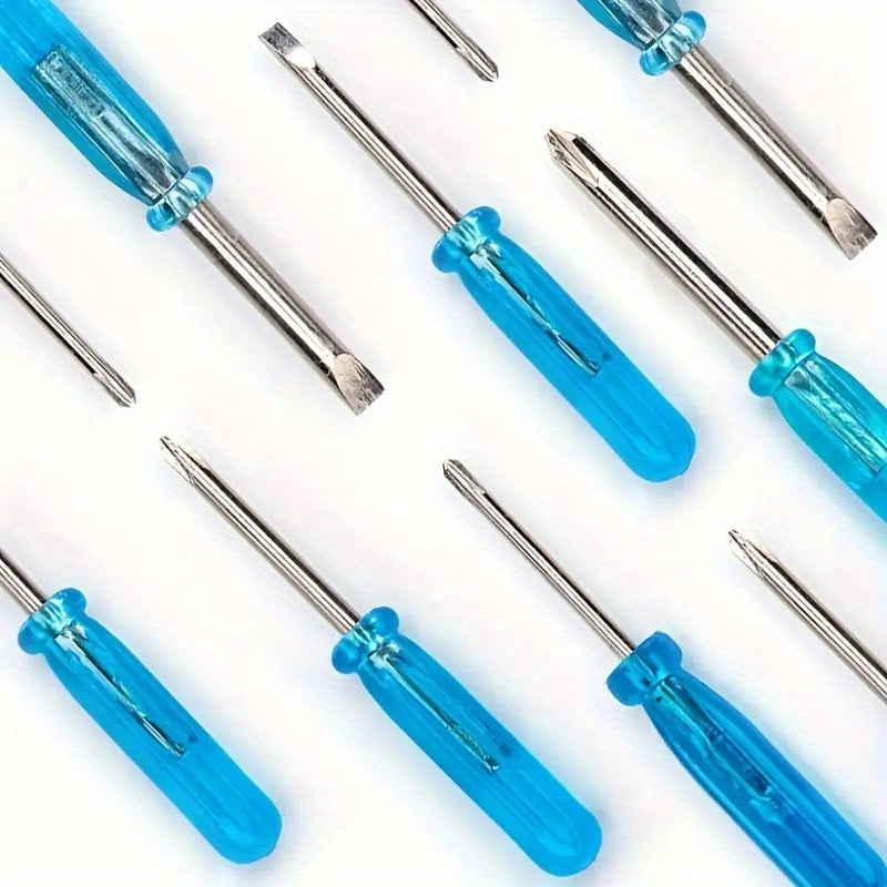 10 Piece Blue Mini Screwdriver Set – 2mm Cross Word Repair Tool with Crystal Handle, Ideal for Toys and Small Repairs – Great Gift for Halloween, Christmas, Thanksgiving