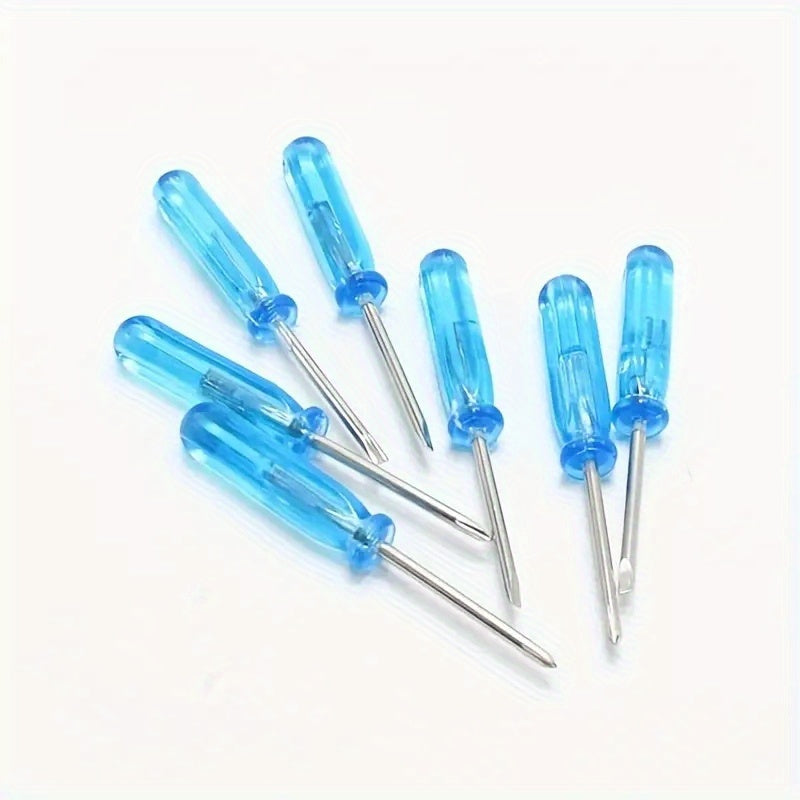 10 Piece Blue Mini Screwdriver Set – 2mm Cross Word Repair Tool with Crystal Handle, Ideal for Toys and Small Repairs – Great Gift for Halloween, Christmas, Thanksgiving