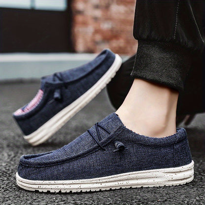 Men's Trendy Solid Slip-On Loafer Shoes – Comfy, Non-Slip Casual Sneakers for Outdoor Activities