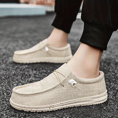 Men's Trendy Solid Slip-On Loafer Shoes – Comfy, Non-Slip Casual Sneakers for Outdoor Activities