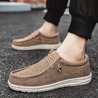 Men's Trendy Solid Slip-On Loafer Shoes – Comfy, Non-Slip Casual Sneakers for Outdoor Activities