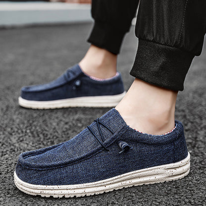 Men's Trendy Solid Slip-On Loafer Shoes – Comfy, Non-Slip Casual Sneakers for Outdoor Activities