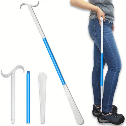 35.5-Inch Long Handled Shoe Horn and Dressing Stick - Adjustable Aid for Shoes, Socks, Shirts, and Pants - Perfect for Seniors