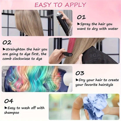 10 Color Hair Chalk Comb - Y2K Temporary Washable Hair Dye, Perfect for Birthday, Halloween, and Christmas