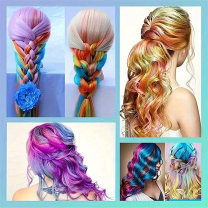 10 Color Hair Chalk Comb - Y2K Temporary Washable Hair Dye, Perfect for Birthday, Halloween, and Christmas