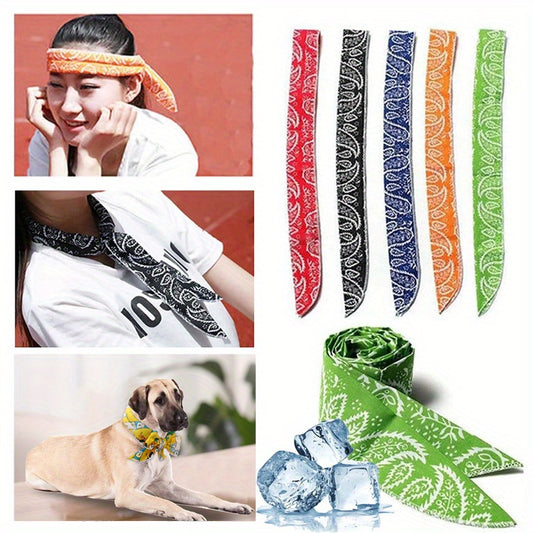 5pcs Multi-Functional Cooling Scarf Set - Breathable, Sweat-Absorbing, Quick-Drying Neck Wrap and Headband | Summer Heat Relief, Assorted Colors, Unisex Sports Accessories for Women and Men