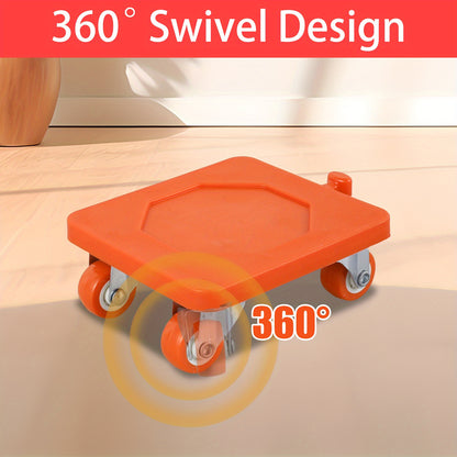 360° Swivel Design Heavy Duty Furniture Mover Set - 400KG/880LB Capacity, Carbon Steel Construction, 360° Rotation Wheels, Labor-Saving Lifter for Sofas, Refrigerators, Beds, and Appliances