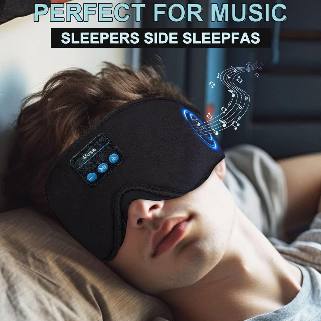 Sleep Mask with Wireless Headphones – 3D Sleeping Headphones for Side Sleepers, Best Gift and Travel Essential