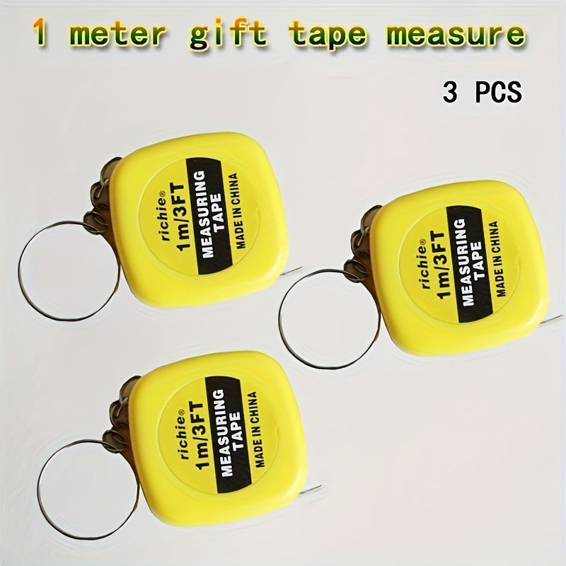 Compact 39.35" Stainless Steel Tape Measure with Keychain – Durable Mini Ruler, Lead-Free, Easy-to-Use, Perfect for Gifts