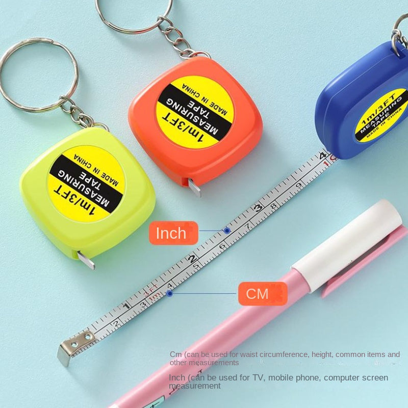 Compact 39.35" Stainless Steel Tape Measure with Keychain – Durable Mini Ruler, Lead-Free, Easy-to-Use, Perfect for Gifts