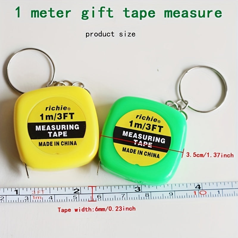 Compact 39.35" Stainless Steel Tape Measure with Keychain – Durable Mini Ruler, Lead-Free, Easy-to-Use, Perfect for Gifts