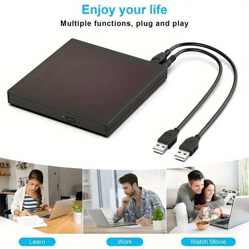 External DVD Optical Drive USB 3.0 - CD/DVD Player, Reader, Recorder for Laptop, Burning