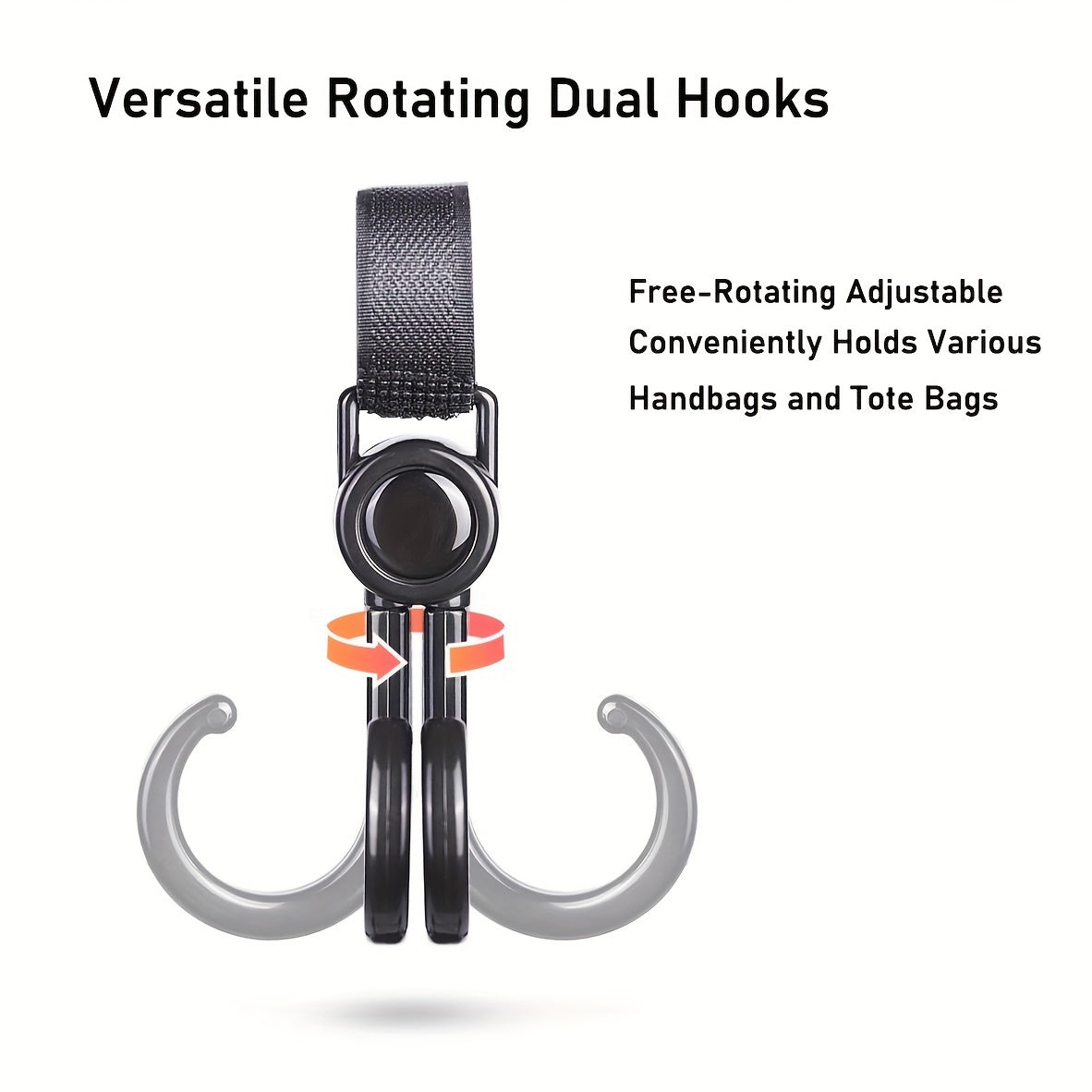 5pcs Durable Stroller Hooks - Versatile ABS Holders for Motorcycles, Bicycles and Wheelchairs, Supports Up to 176oz