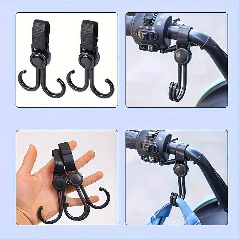 5pcs Durable Stroller Hooks - Versatile ABS Holders for Motorcycles, Bicycles and Wheelchairs, Supports Up to 176oz