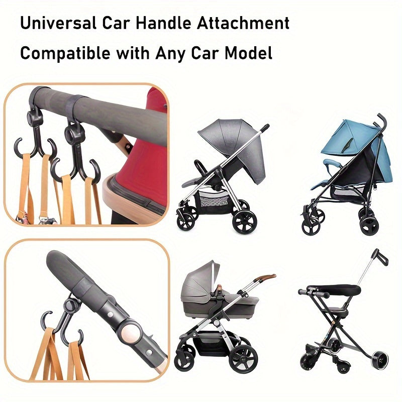 5pcs Durable Stroller Hooks - Versatile ABS Holders for Motorcycles, Bicycles and Wheelchairs, Supports Up to 176oz