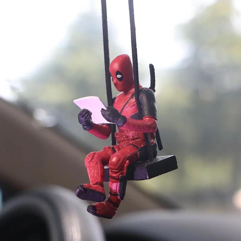 Deadpool Action Figure Swing Pendant – PVC Hanging Ornament for Rearview Mirror – Animated Superhero Design for Auto Interior Decoration