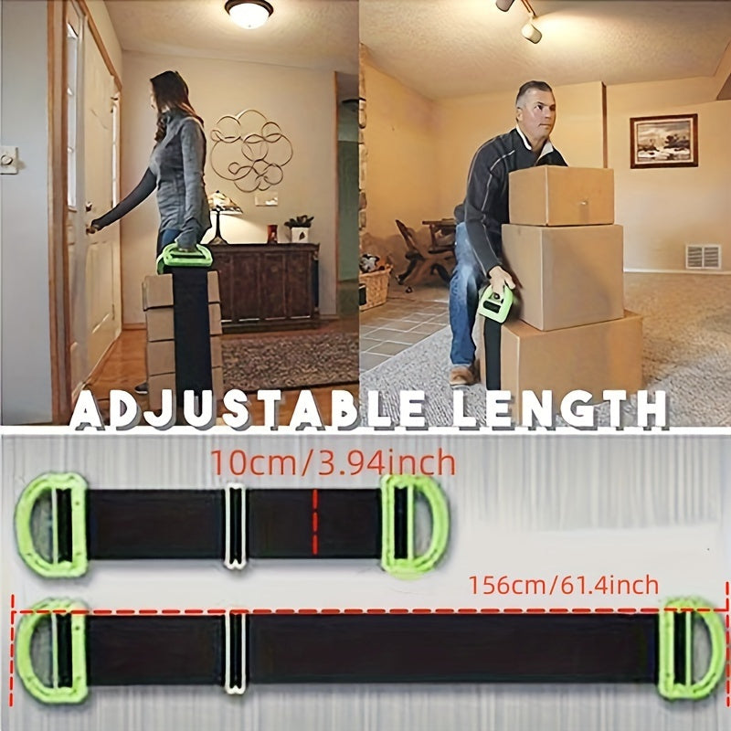 Heavy-Duty Ergonomic Lifting Strap - Adjustable, Supports Up to 600 lbs, Ideal for Furniture and Heavy Objects, Perfect for Solo or Team Use