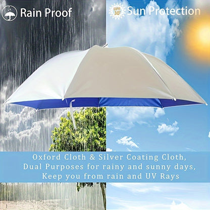 Waterproof Nylon Fishing Umbrella Hat – Hands-Free, Foldable, Adjustable Sunshade and Rain Protection, Ideal for Outdoor Activities, Hiking, Gardening, Golf, Camping