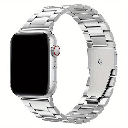 Adjustable Stainless Steel Band for Apple Watch - 38/40/41/42/44/45/49mm, Metal Strap with Butterfly Clasp for iWatch Series 1-9, SE, SE 2, Ultra, Fits Wrist Sizes 5.5-9.1 Inches