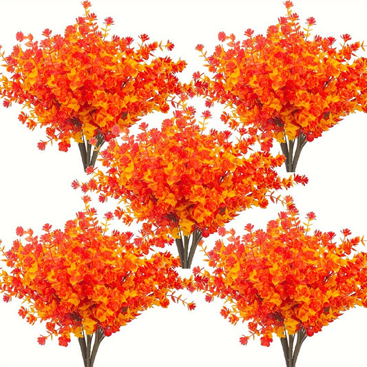 4pcs UV Resistant Artificial Autumn Flowers – Fall Home Decor for Thanksgiving and Holiday Celebrations