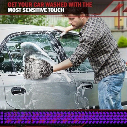 Swift Polish Premium Gray Microfiber Car Wash Drying Mitts - Ultra-Soft, Absorbent and Durable for Auto Maintenance