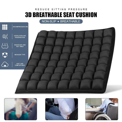 Gel Memory Foam Seat Cushion with Non-Slip Base – Breathable, Pressure Relief for Wheelchair, Office Chair, Car and Home – Hand Washable Hip Protector with Excellent Support