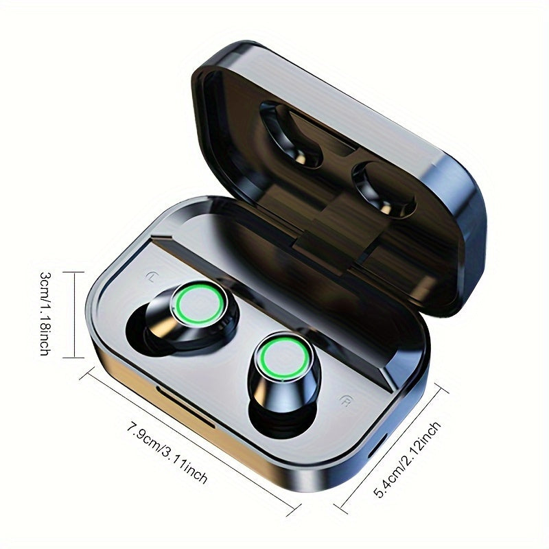 2024 Triple-Screen Smart Wireless Earbuds - Fashion Mirror Design with Digital Display, Wireless Charging and Phone Backup Battery, Ideal for Sports and Gaming