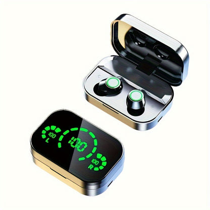 2024 Triple-Screen Smart Wireless Earbuds - Fashion Mirror Design with Digital Display, Wireless Charging and Phone Backup Battery, Ideal for Sports and Gaming