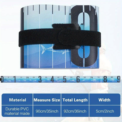 Foldable Waterproof Fish Measuring Ruler - 90cm/35in - High-Quality PVC Material - Essential Fishing Accessory