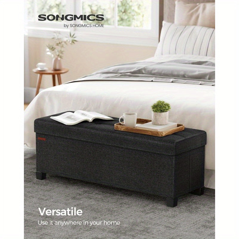 Folding Storage Ottoman Bench - 15 x 43.3 x 15.7 Inches, Ideal for Living Room and Bedroom