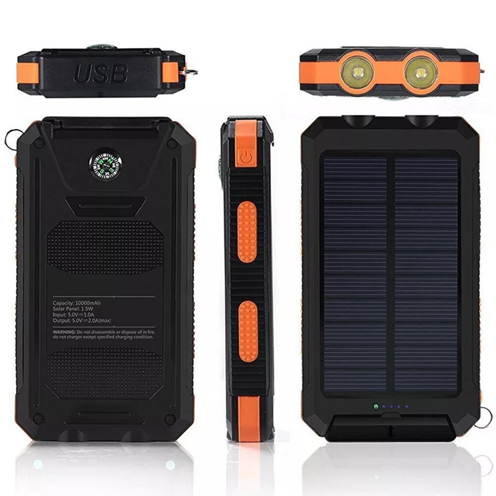 2024 10000mAh USB Portable Solar Power Bank - High-Capacity Charger for Cell Phones