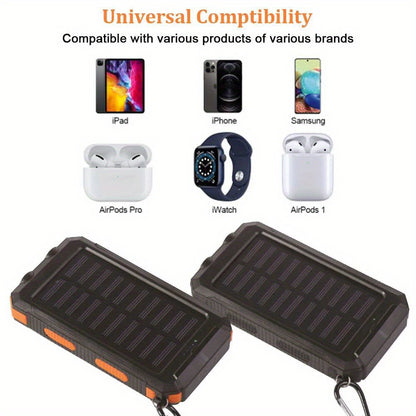 2024 10000mAh USB Portable Solar Power Bank - High-Capacity Charger for Cell Phones