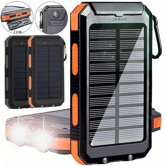 2024 10000mAh USB Portable Solar Power Bank - High-Capacity Charger for Cell Phones