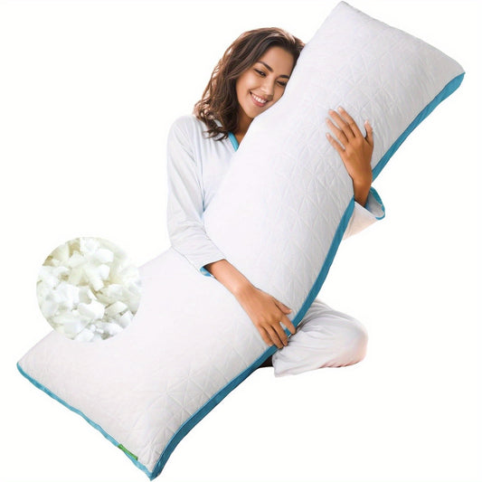 Memory Foam Body Pillow - Full Body Pillow for Adults, Firm Support for Side, Back & Stomach Sleepers, Ideal for Pregnancy