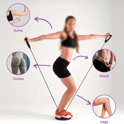 Magnetic Waist Twisting Fitness Board with Adjustable Tension Rope – Waist Twister with Drawstring Massage Foot Sole for Home Workouts