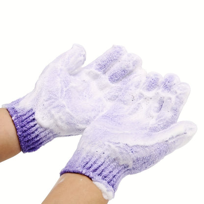 5 Pack Exfoliating Bath Gloves - Dual Texture Body Scrubbers, Unscented Spa and Massage Shower Accessories