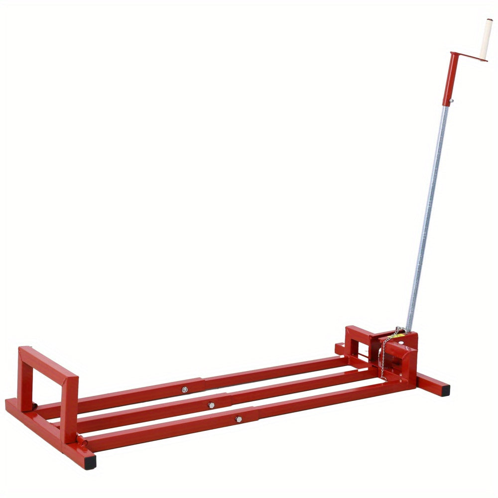 Easy Lawn Mower Lift for Riding Tractors - 800 Lbs Capacity, 45° Tilt Adjustable, Universal Red Lift for Ride-On Mowers and Cleaning