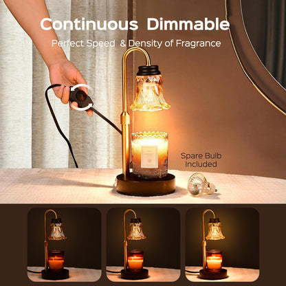 2 Pack Height Adjustable Candle Warmer Lamp with Dimmer - JACKYLED Fragrance Heater with 4 Bulbs - Perfect for Scented Candles, Home Decor and Housewarming Gift