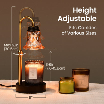 2 Pack Height Adjustable Candle Warmer Lamp with Dimmer - JACKYLED Fragrance Heater with 4 Bulbs - Perfect for Scented Candles, Home Decor and Housewarming Gift