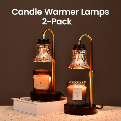 2 Pack Height Adjustable Candle Warmer Lamp with Dimmer - JACKYLED Fragrance Heater with 4 Bulbs - Perfect for Scented Candles, Home Decor and Housewarming Gift