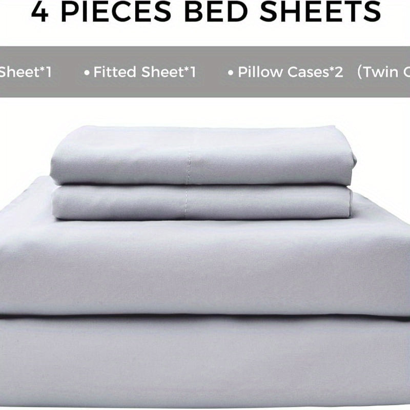 4-Piece Soft Cooling Queen Size Sheets: 14" Deep Pocket, Luxury Hotel-Grade, Shrinkage and Fade Resistant, Easy Care Bed Sheet Set